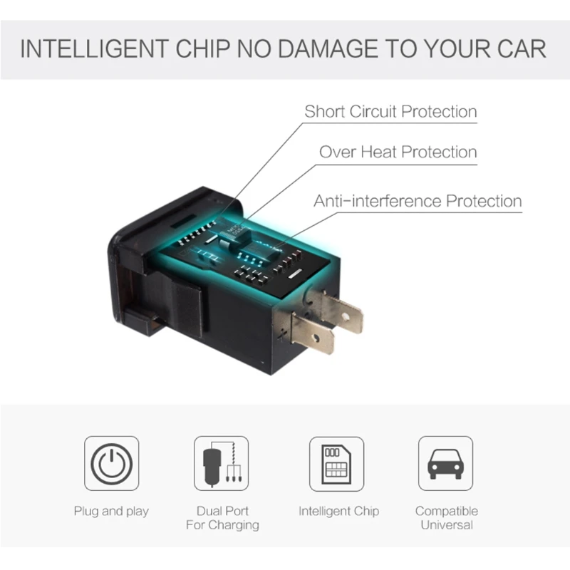 12V двойной USB порт автомобильное зарядное устройство гнездо вольтметр 4.2A адаптер