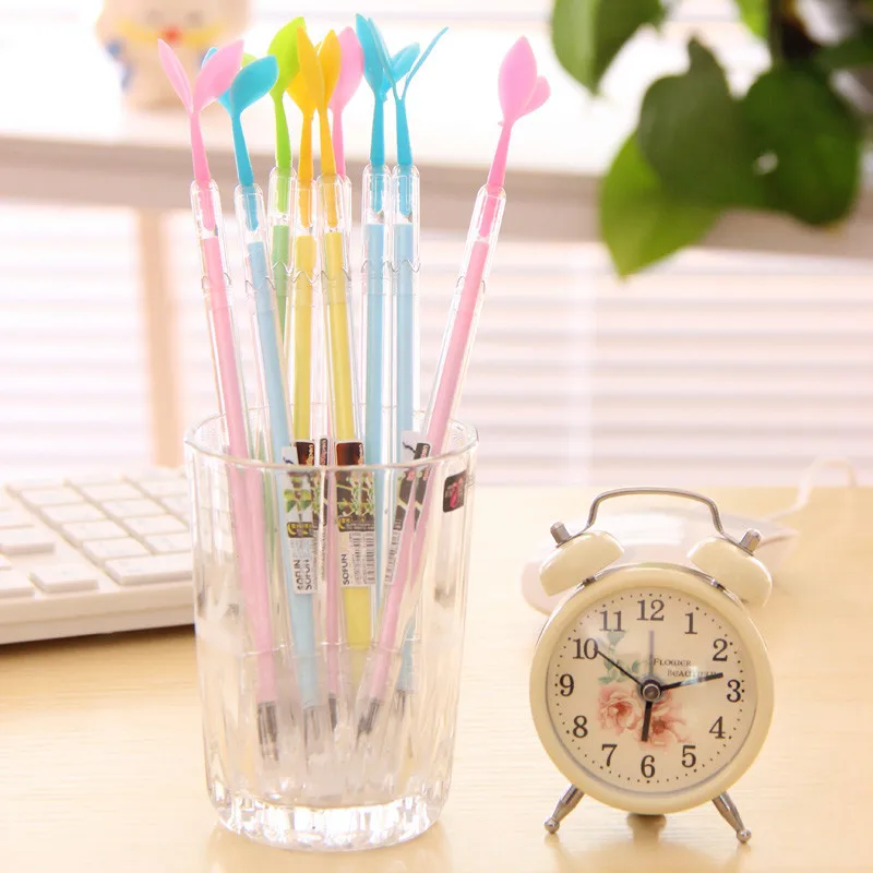 1Pcs New Cute Bud shape Candy Color Novelty Pen Gel Office School Gift Stationery E0318 | Канцтовары для офиса и дома