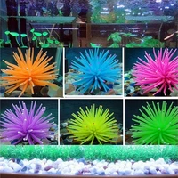 1pcs artificial silicone fish tank aquarium fake coral plant underwater aquatic sea anemone ornament decoration 6 colors