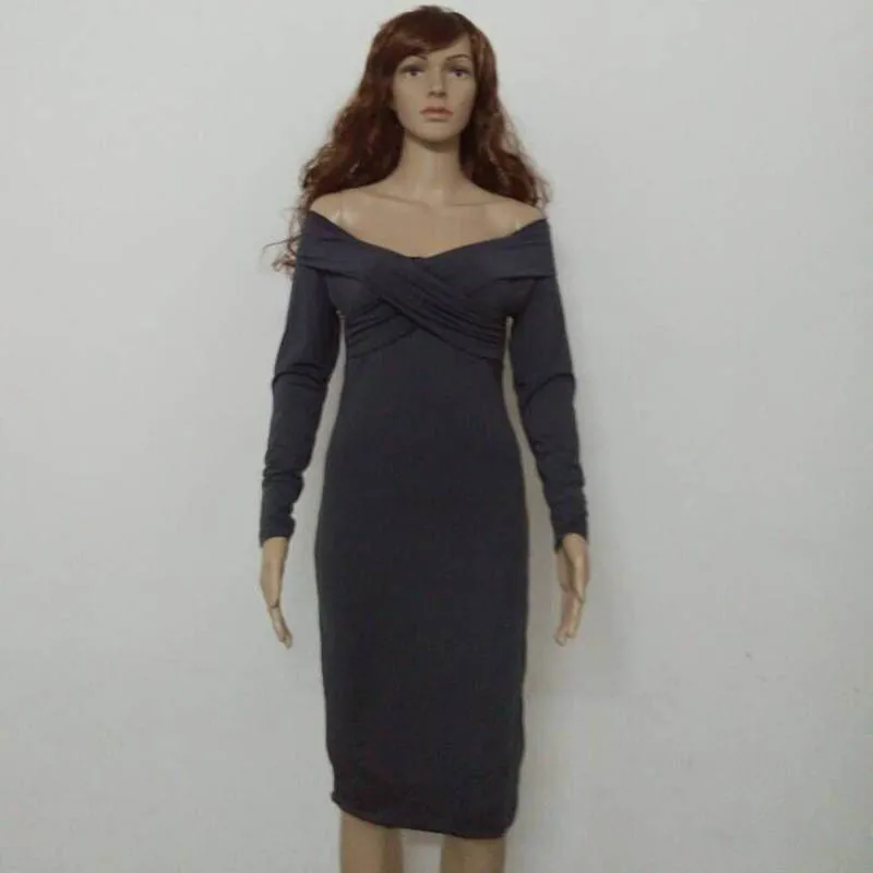 2017 осень и зима женская мода новый с длинными рукавами Тонкий dress | Женская одежда