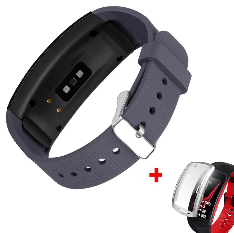 Color9 2 в 1 сменные браслеты для samsung gear Fit 2 Pro Band силиконовый ремешок для часов+ чехол для samsung Fit 2 SM-R360 ремешок - Цвет: Color9
