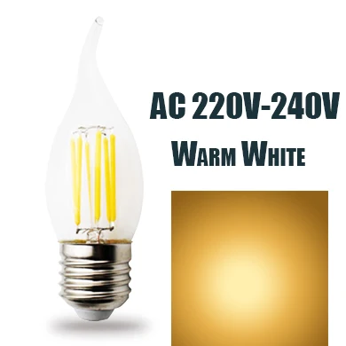 JCking упаковка из 10 затемнения 2 w 4 w 6 w светодио дный свечи E26 E27 110 V 220 V Винтаж диммер накаливания Эдисон лампа для люстры - Испускаемый цвет: AC220V Warm White