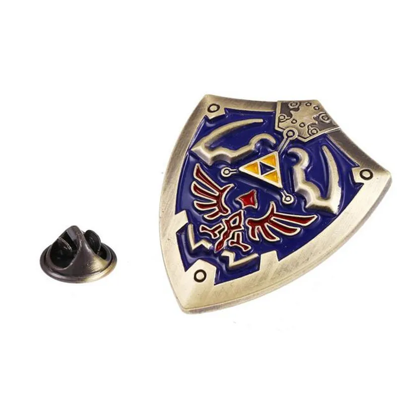 jin se HSIC 3 цвета Классическая игра Легенда о Зельде Броши Голубая Эмаль Pin бляха со знаком Трифорса на булавке значок для свадебных украшений HC10808 - Окраска металла: jin se