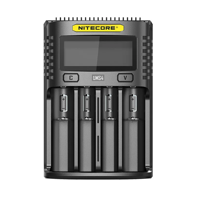 Хит NITECORE UMS4 UMS2 SC4 QC зарядное устройство интеллектуальная схема глобальная страховка литий-ионная батарея AA AAA 18650 26650 16340 - Цвет: UMS4 No plug