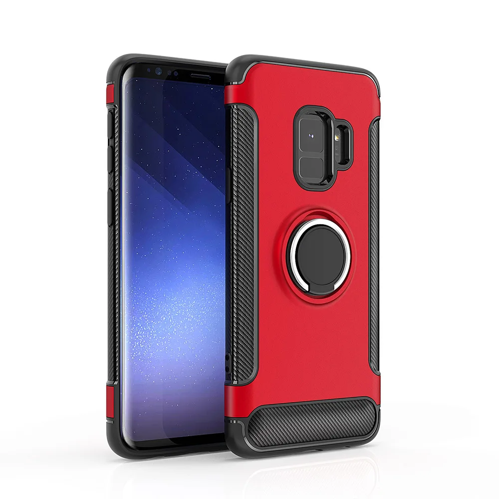 

50pieces DHL Ring Case For Samsung Note 10 Plus S10 S8 S9 Plus Note 8 9 Magnetic Armor Holder Silicone Soft Cover