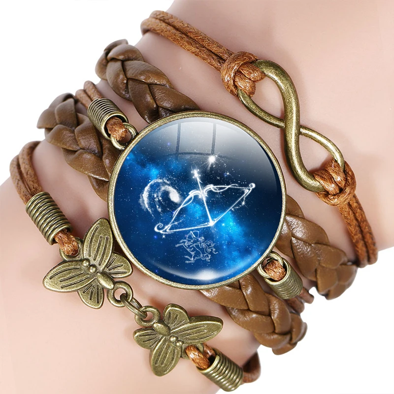 12 знаков зодиака веревочный браслет весы Девы Скорпион Созвездие Стрельца