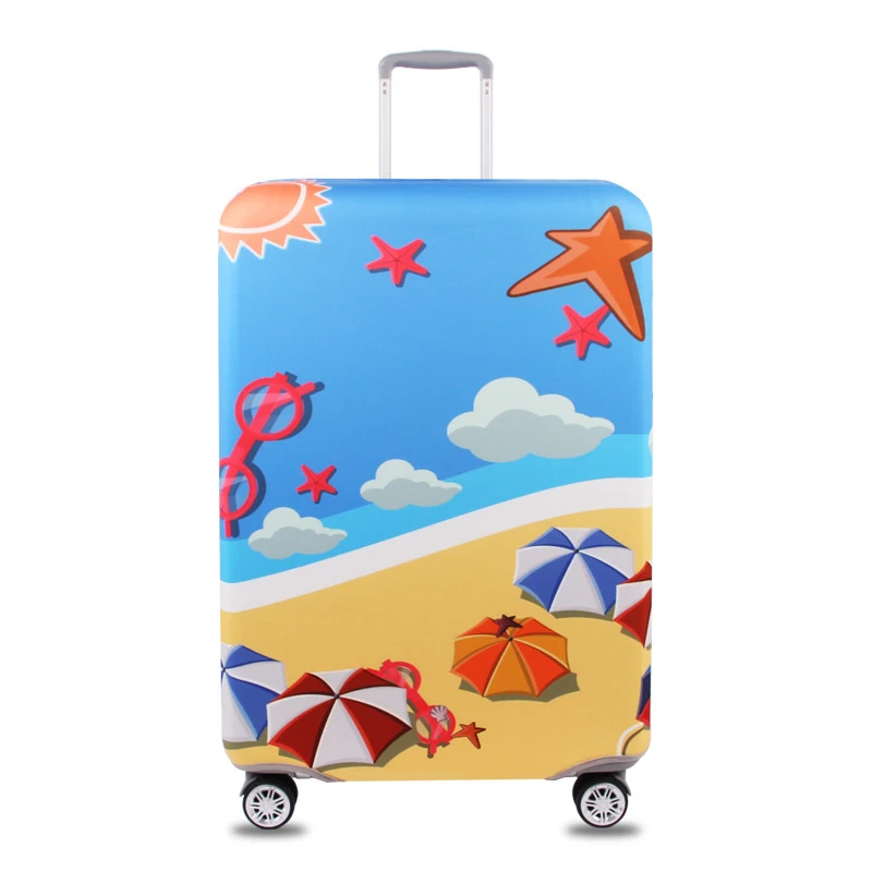 Sunshine beach LDAJMW модный бренд Путешествия Водонепроницаемый Эластичный Чехол для багажа стрейч защитный чемодан Крышка до 18 ''-32'' Пыленепроницаемый Чехол - Цвет: Sunshine beach