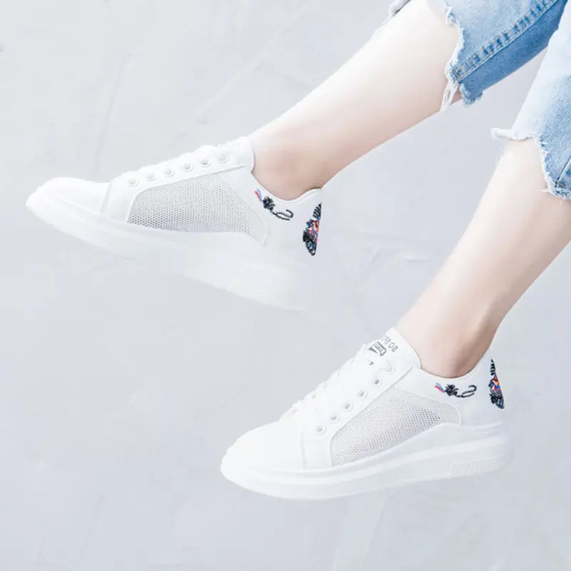 Женские кроссовки на платформе ALL YIXIE Белые Повседневные вулканизированной