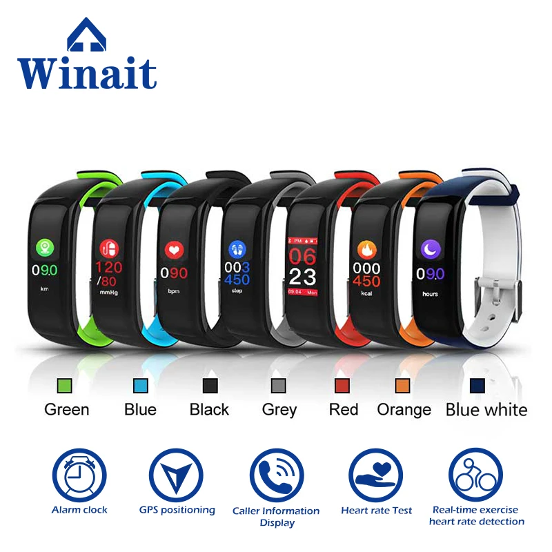 Winait P1 плюс Фитнес браслет сердечного ритма трекер Smart группа крови Давление IP67