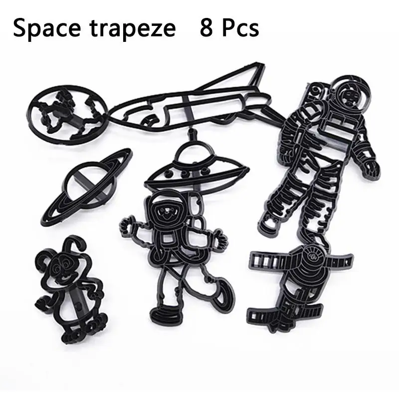 Space trapeze 8 Pcs 21 шт. формочка для печенья в виде животных, резак для тиснения пиратского пространства, форма летающего динозавра, форма для торта, инструмент для украшения торта, Прямая поставка, M3 - Цвет: Space trapeze 8 Pcs