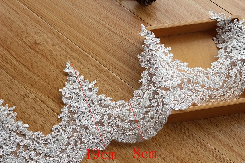 Alencon цвета слоновой кости кружевная отделка высокого качества ручной работы с