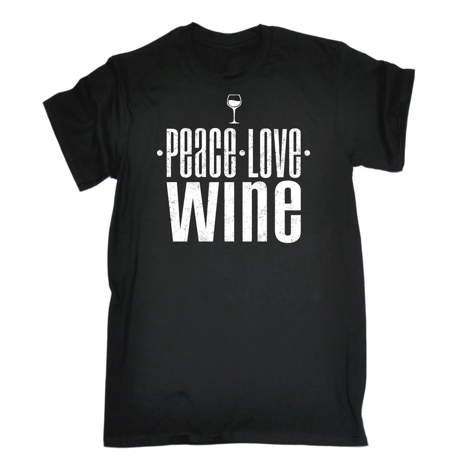 Футболка с надписью PEACE LOVE WINE вечерние футболки для питья вина паба забавный