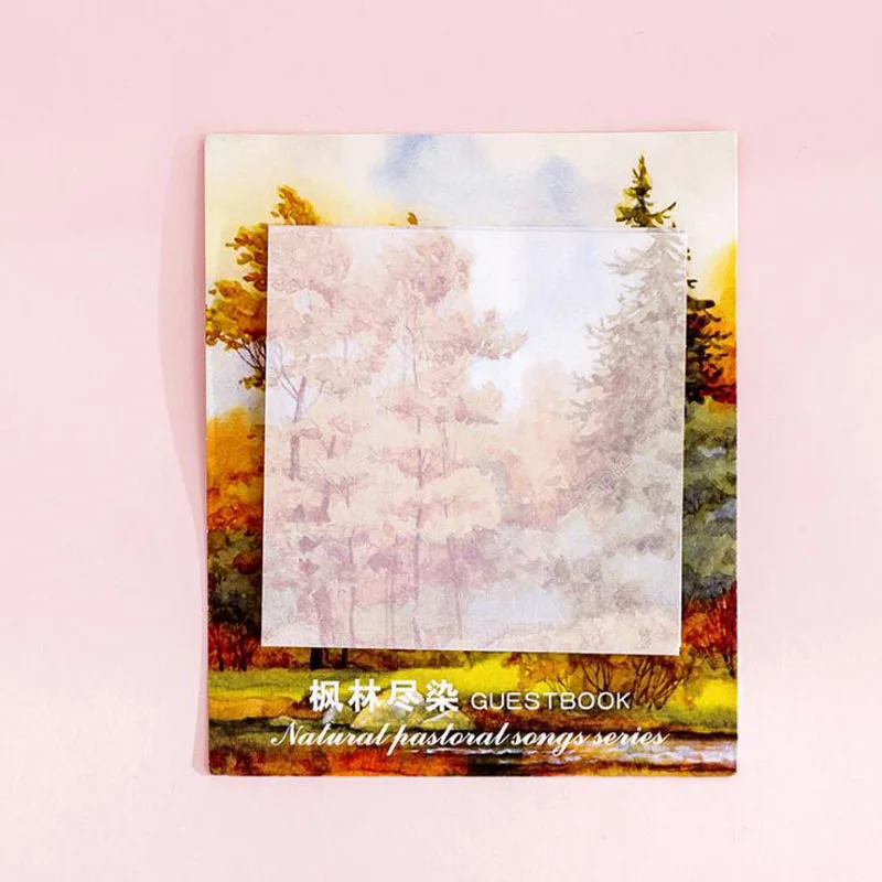 1PC Kawaii из блакнота для натуральный пастырской после ее можно рваные N раз почтовый небольшой свежий студент для записок размещено пейзаж записная книжка - Цвет: 1PC