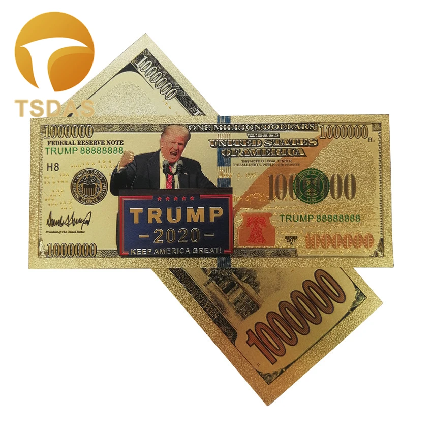 Новые товары для золотых американских банкнот Trump 100 доллар банкноты в 24k позолоченные для коллекции