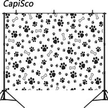 Capisco черный собака Лапа кости фотографии фон детский душ Дети День Рождения вечерние фоны для фотостудии реквизит