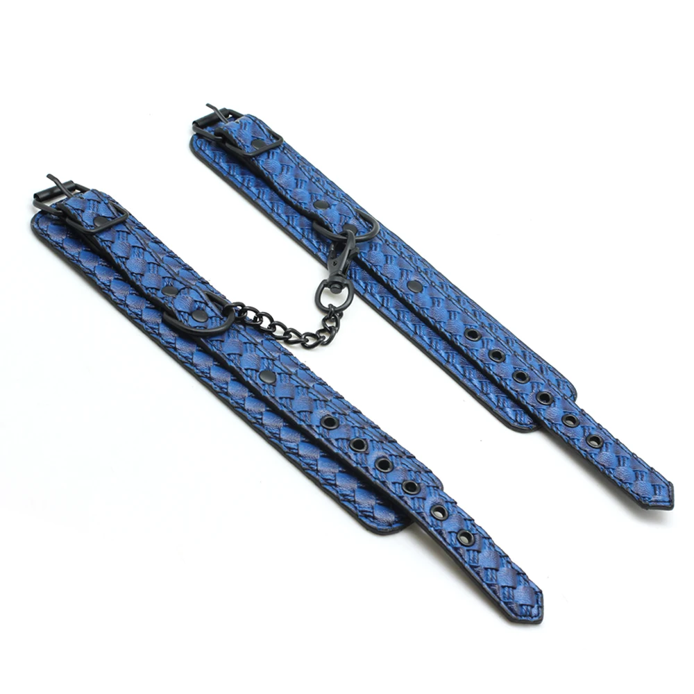 Smspade сексуальные Имитационные тканые наручники из искусственной кожи