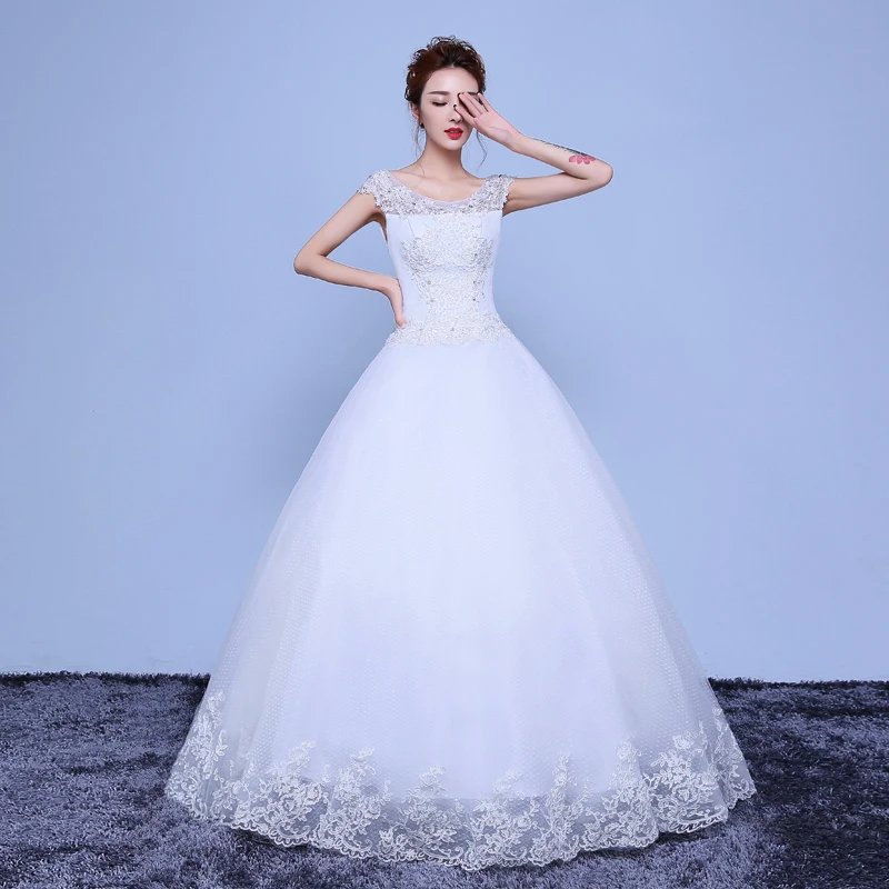 Velnosa High Quality Vestido De Noiva 2016 Korean Style Lace Appliques Beauty Bride Sweetheart Wedding Dress Simple Casamento | Свадьбы и