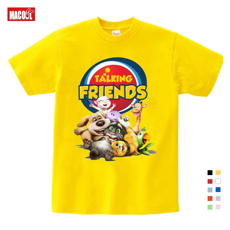 children t shirts girls 9 years boys games can Talking Tom Cat t shirt Summer Child Cat Tom and his friends funny cool tops