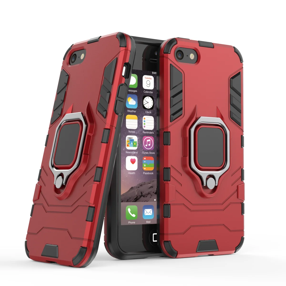 For Apple iPhone 6 6S 4.7&quot phone Case Stand Holder TPU&ampPC Hard Silicone Dual Armor Cover for iPhone6 iPhone6S protector |