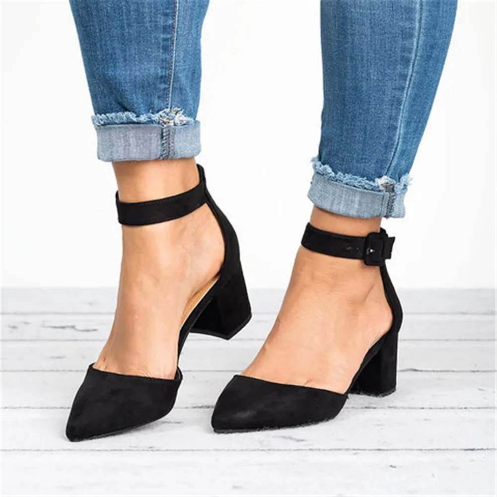 Женские сандалии на низком каблуке повседневные летние туфли с ремешком