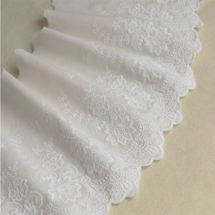 3 метра/упаковка 21 см бежево-белая хлопковая ткань для вышивки кружевная швейная
