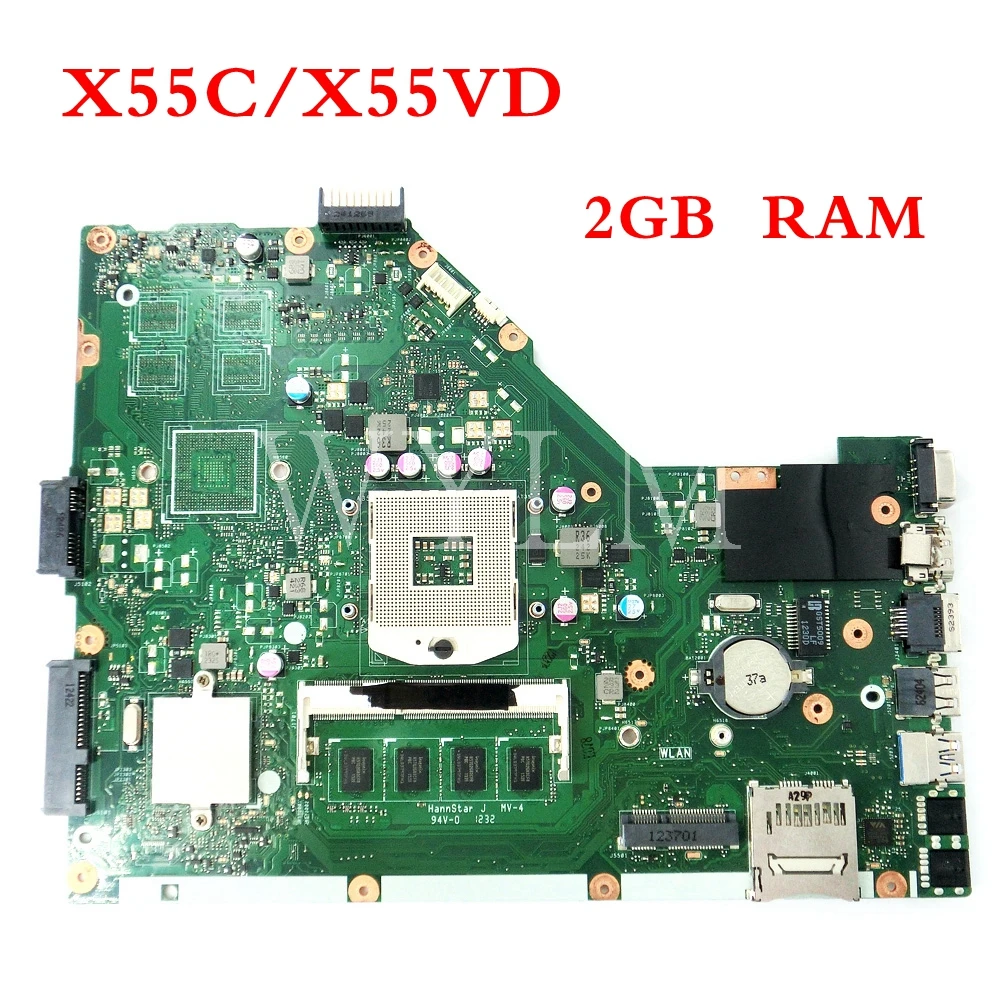 Материнская плата X55C 2 Гб оперативной памяти для ASUS X55V X55VD DDR3 материнская ноутбука