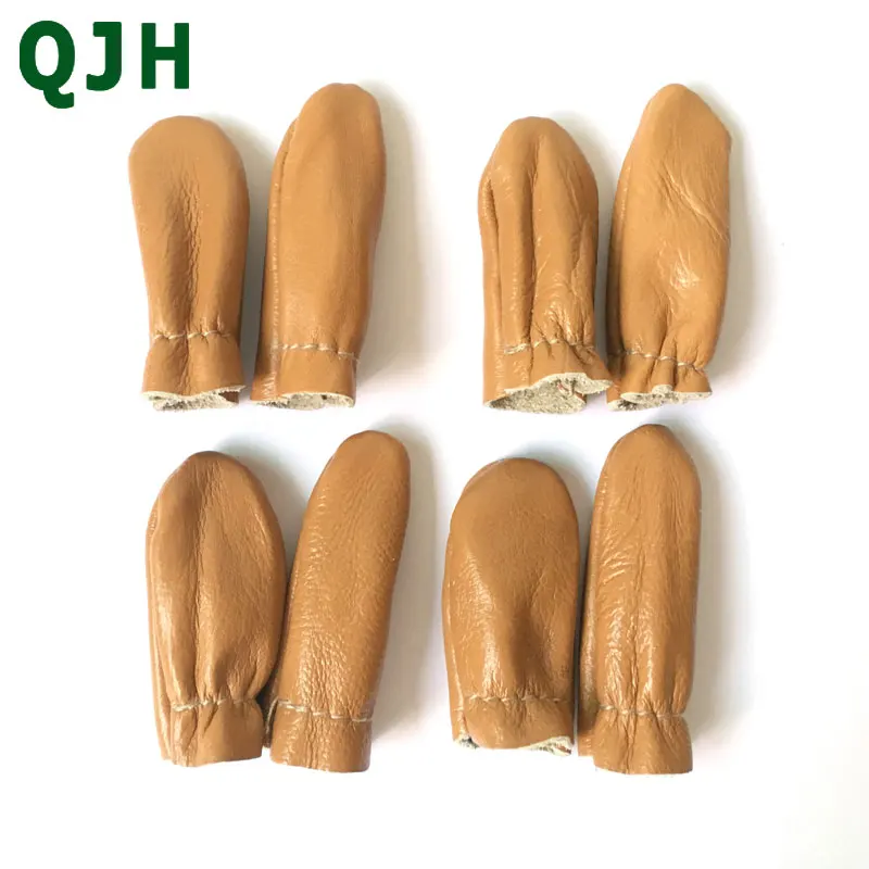 

4 Pairs Needle Felting Leather Finger Protector Knitting Needles Point Protection Thumb Index Thimble Guard Embroidery Hand Tool