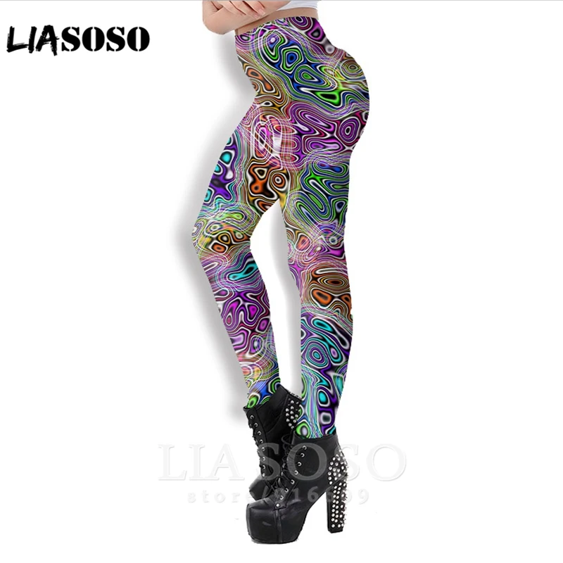 3d принт Для мужчин женщин полной длины пикантные Harajuku психоделические высокое леггинсы с логотипом