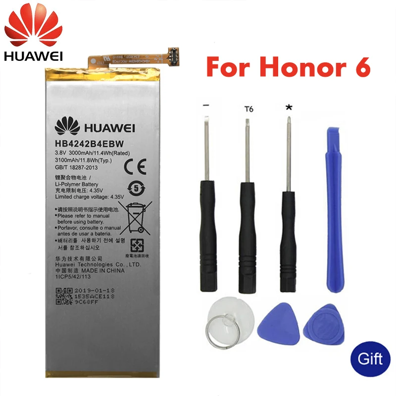 Huawei оригинальный телефон Батарея HB4242B4EBW для huawei honor 6 H60 L01 L02 L11 L04 4X Замена 3000