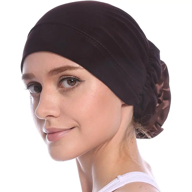 2018 Новая женская шапка тюрбан индийская Кепка мусульманские шляпы Hairnet chemo шляпка