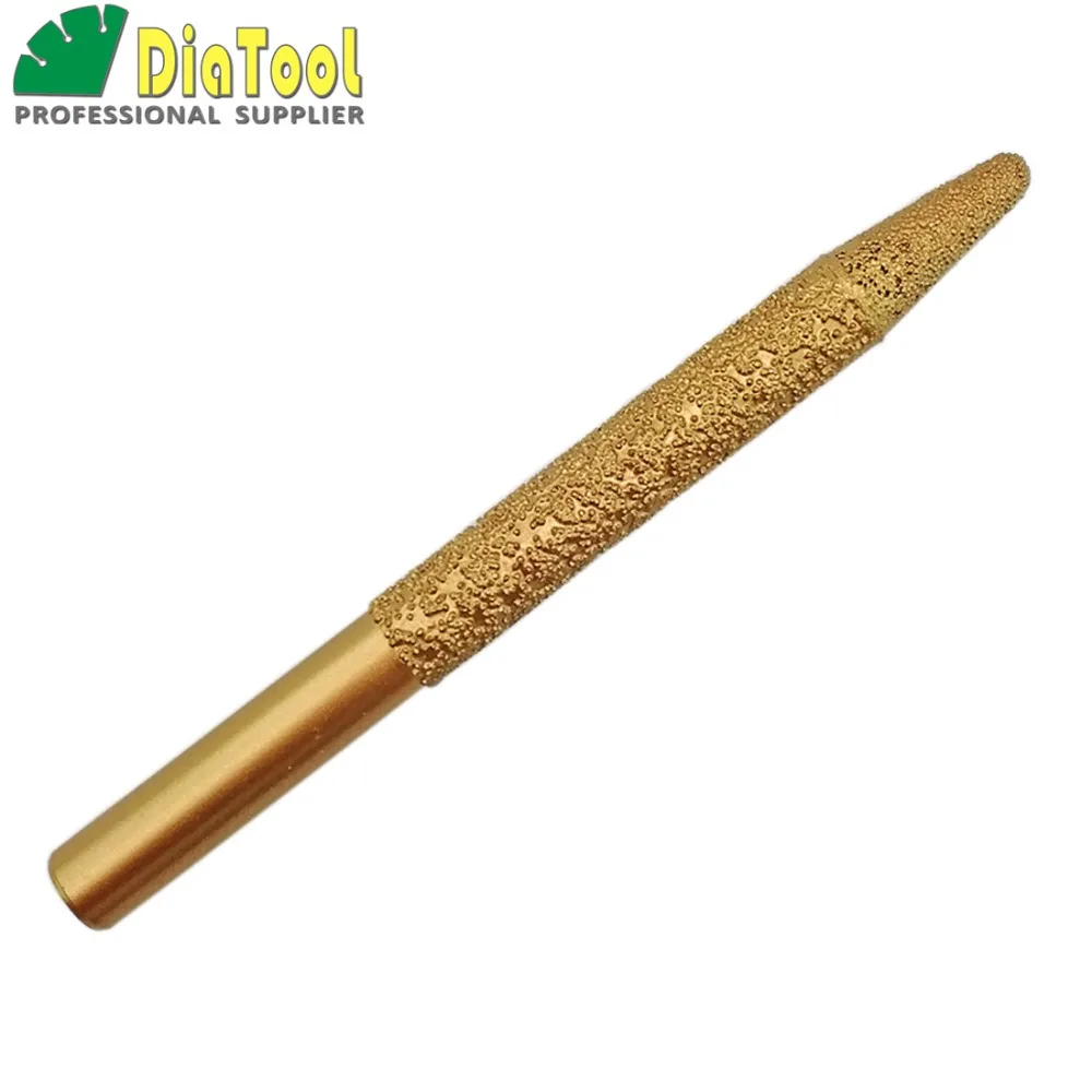 SHDIATOOL вакуумные спаяны алмазные Гравировка Биты 12 6/100 мм с ЧПУ конусом шар конец