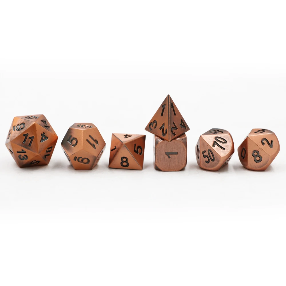 7 шт./компл. классические игральные кости D & металлические игра DND набор покрытие