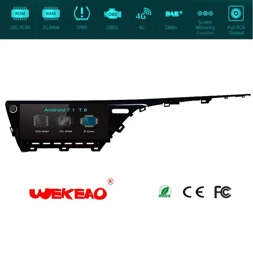 Wekeao 12 3 &quotавтомобиль мультимедиа радио плеер для Toyota Camry с gps навигации Системы