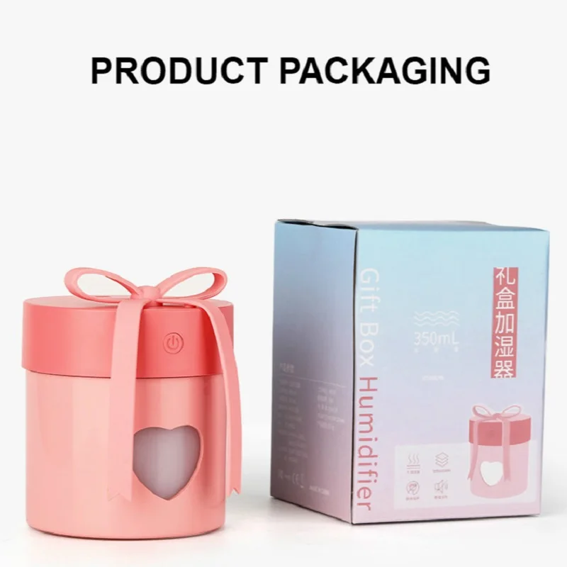 

350ML Ultrasonic Air Humidifier USB Gift Box Aroma Essential Oil Diffuser With Colorful Night Light For Home Office