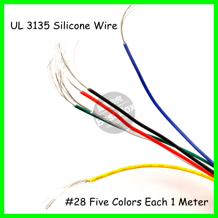 UL 3135 5 м/лот 1 метр каждый цвет 28AWG мягкий силиконовый провод стандарт изгиб Высокая температура и морозостойкость