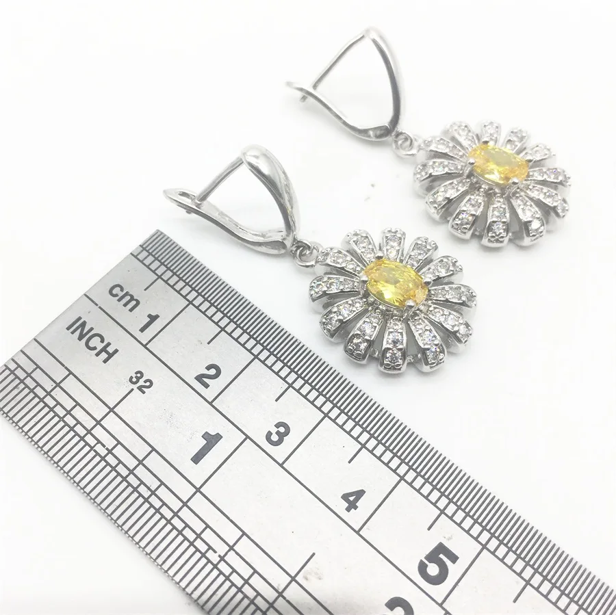 Женское кольцо из серебра 925 пробы с желтым гранатом размеры 6/7/8/9/10 | Украшения и