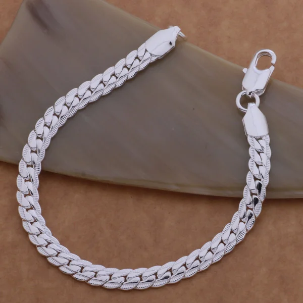 Fashion Jewelry 6MM Bracelet Silver Plated Chain | Украшения и аксессуары