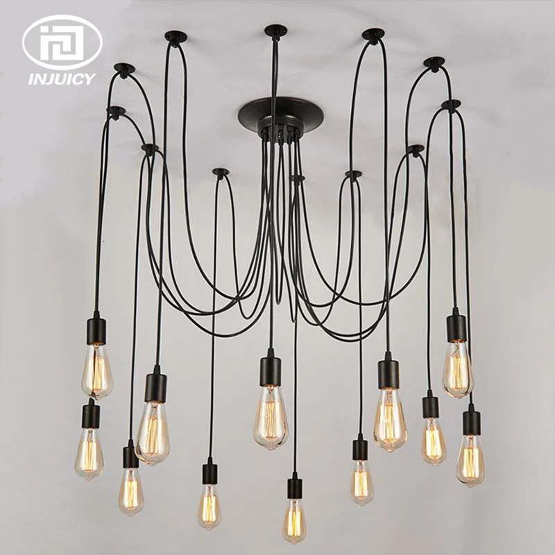 

Потолочный светильник в винтажном стиле, паук с несколькими головками, железная Люстра В индустриальном стиле для кофе, офиса