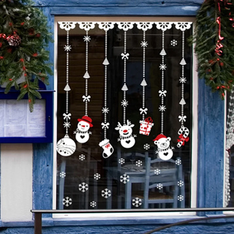 Рождественские украшения снеговик настенные наклейки витрину Стекло