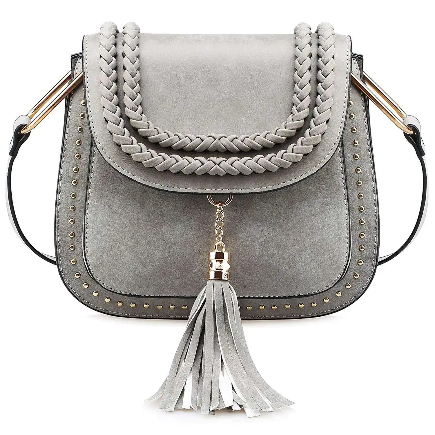 FGGS-Женская винтажная сумка на плечо с кисточкой через ремне для покупок дорожная
