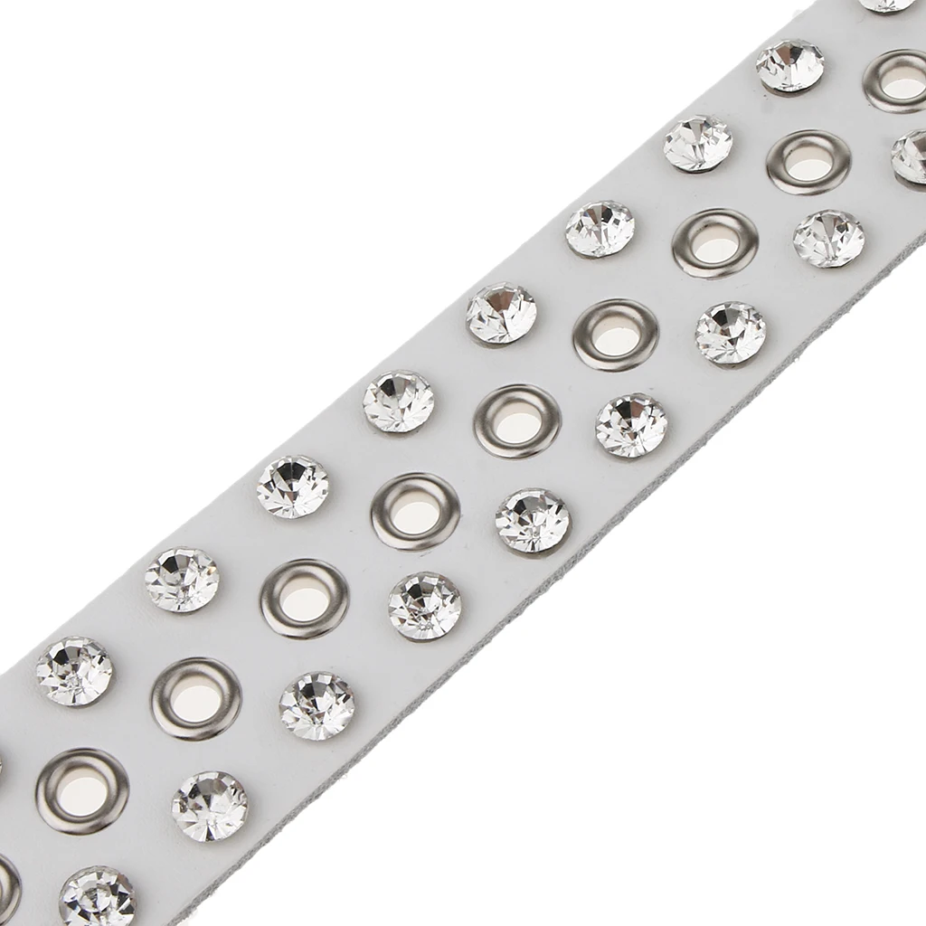 

1 Piece Luxury Fashion Leather Crystal Rhinestone Belts Waistband White Balck PU Female Belts Apparel Accessories