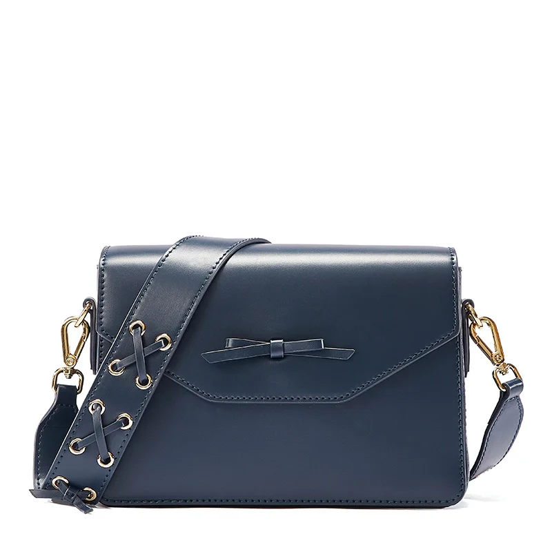 Deep Blue EMINI HOUSE Bow-Knot Crossbody Bags For Women Luxury Handbags Women Bags Designer Split Leather Shoulder Bag - Цвет: Deep Blue