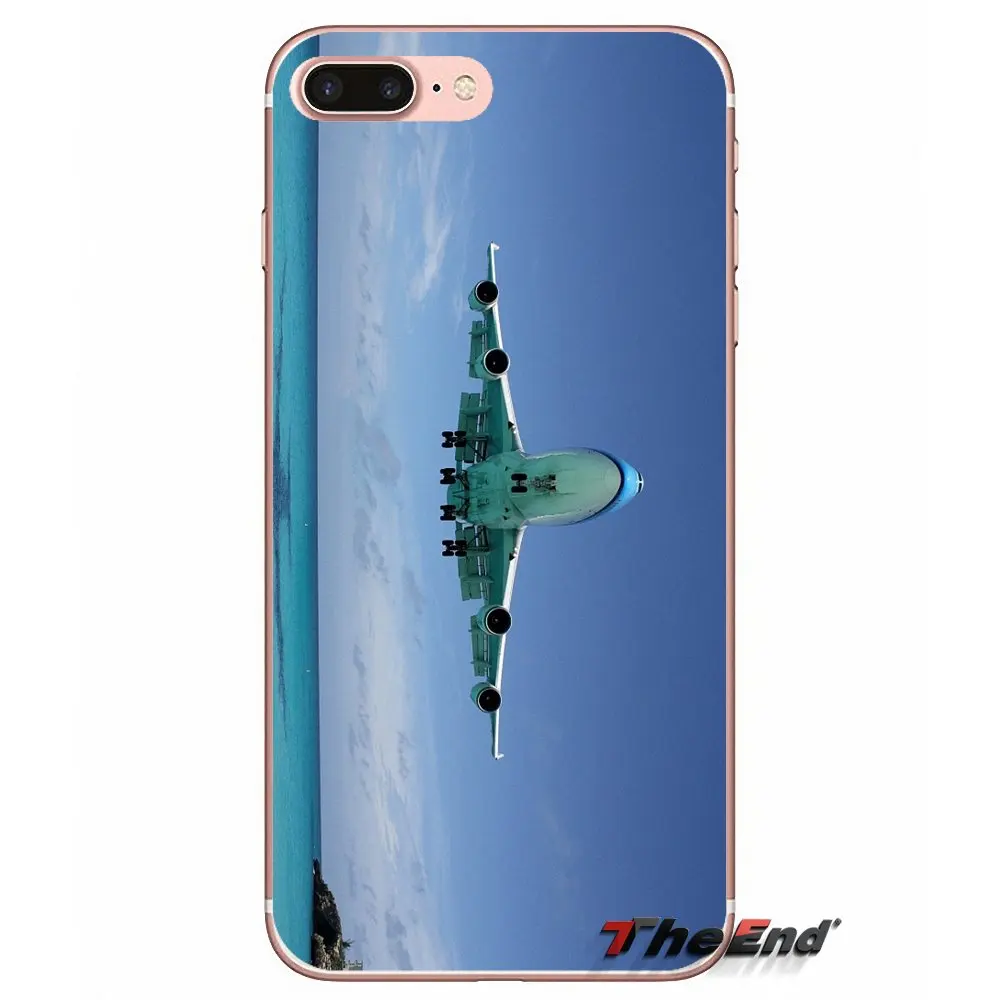 Мягкий чехол для iPhone X 4 4S 5 5S 5C SE 6 6S 7 8 Plus Samsung Galaxy J1 J3 J5 J7 A3 A5 2016 2017 Boeing 747 Flying Plane Sunset|case