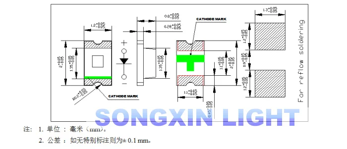 100 шт. светодиод 0805 SMD теплый белый свет 2800 3200K светодиодный светильник чистая вода