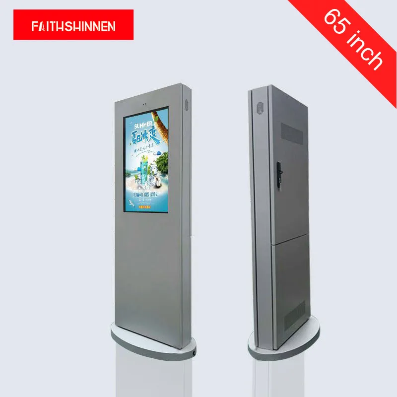65 дюймовый водонепроницаемый интерактивный дисплей totem kiosk для наружной рекламы