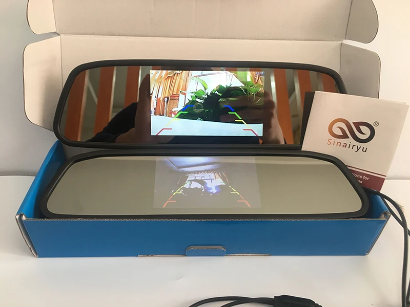 Sinairyu HD 800*480 Автомобильный зеркальный монитор " TFT lcd Зеркало Автомобильная Парковка заднего вида монитор 2 видео вход подключение задняя/фронтальная камера