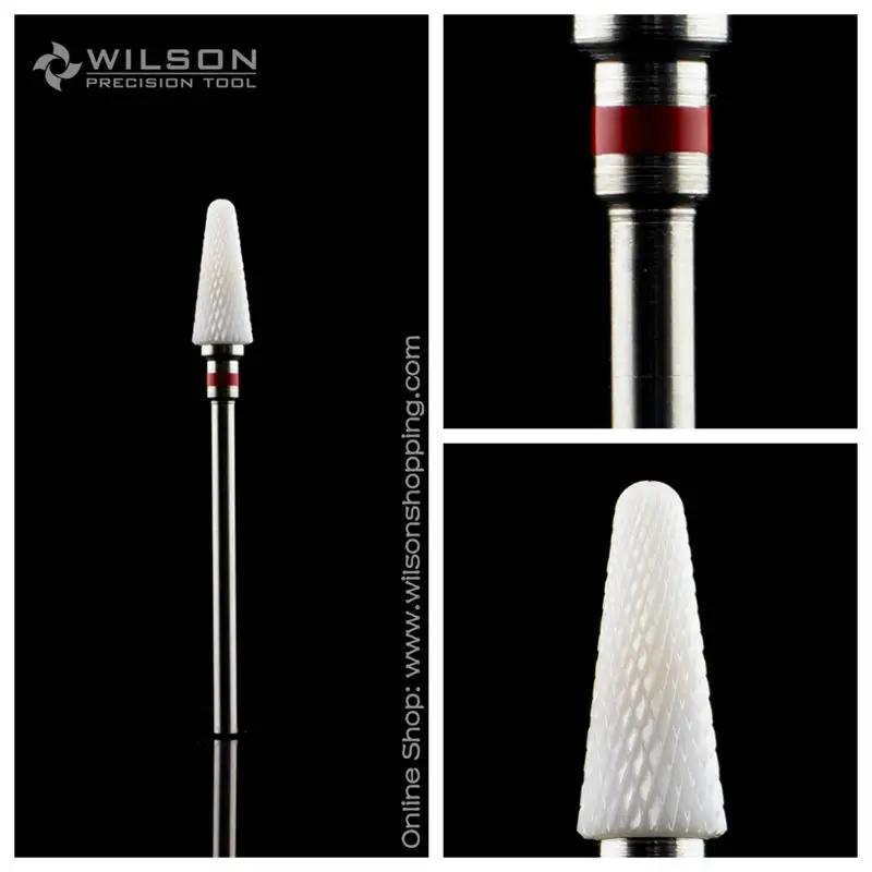 Коническая-очень тонкая-белая керамика (6400702) -керамическое сверло для ногтей WILSON