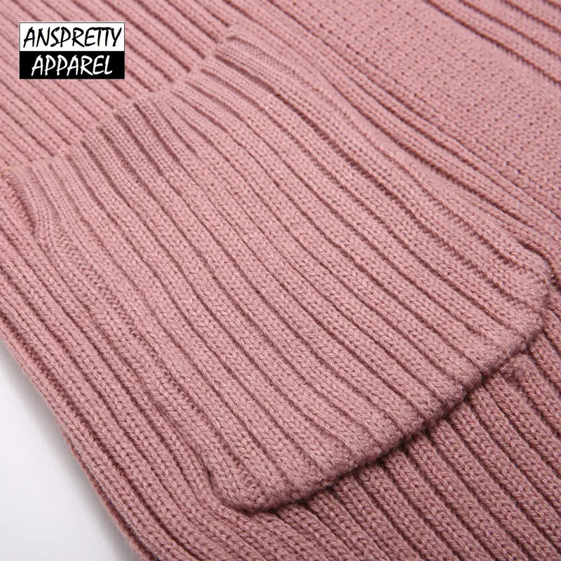 Anspretty Apparel knitted long cardigan women split casual sweater cardigans with pockets sash ladies Spring korean sweaters |