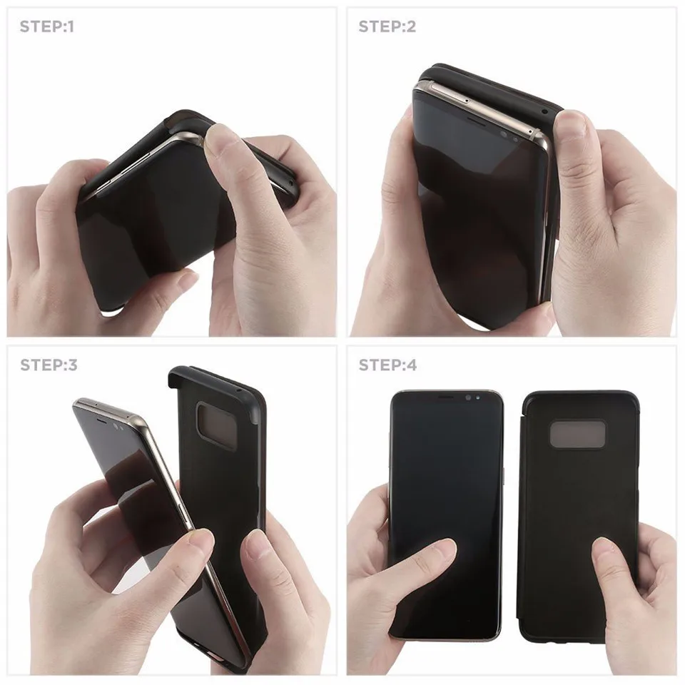 Easyacc для samsung Galaxy S8 Dr. v Серия откидная крышка невидимое окно Полный экран Защита телефон флип чехол для Galaxy S8 plus
