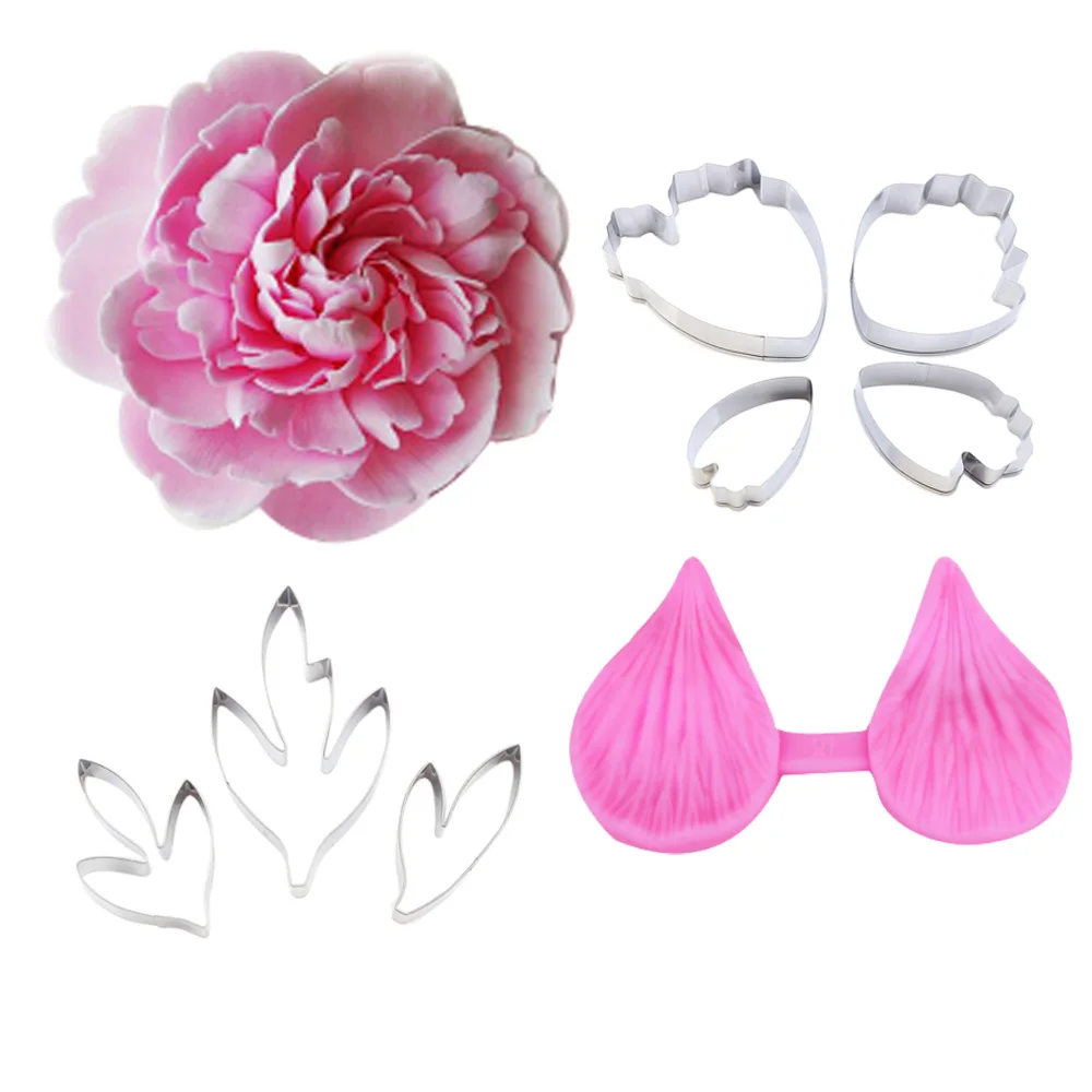 Силиконовые формы для украшения пионов Veiner Leaf Fondant Sugarcraft резак из нержавеющей